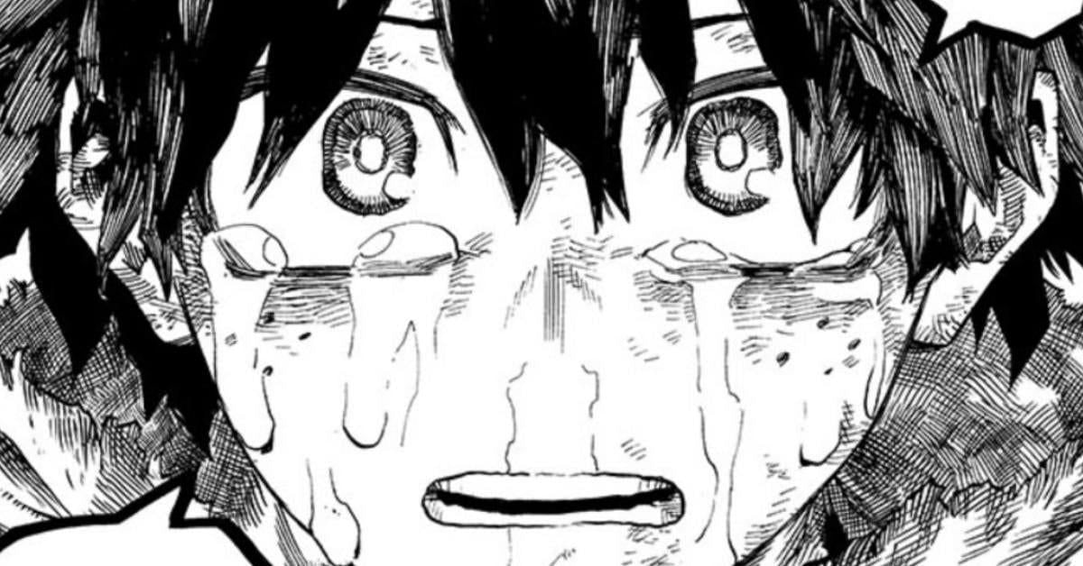 Izuku reduced to tears from the care he is shown (Image credit: Shounen Jump)