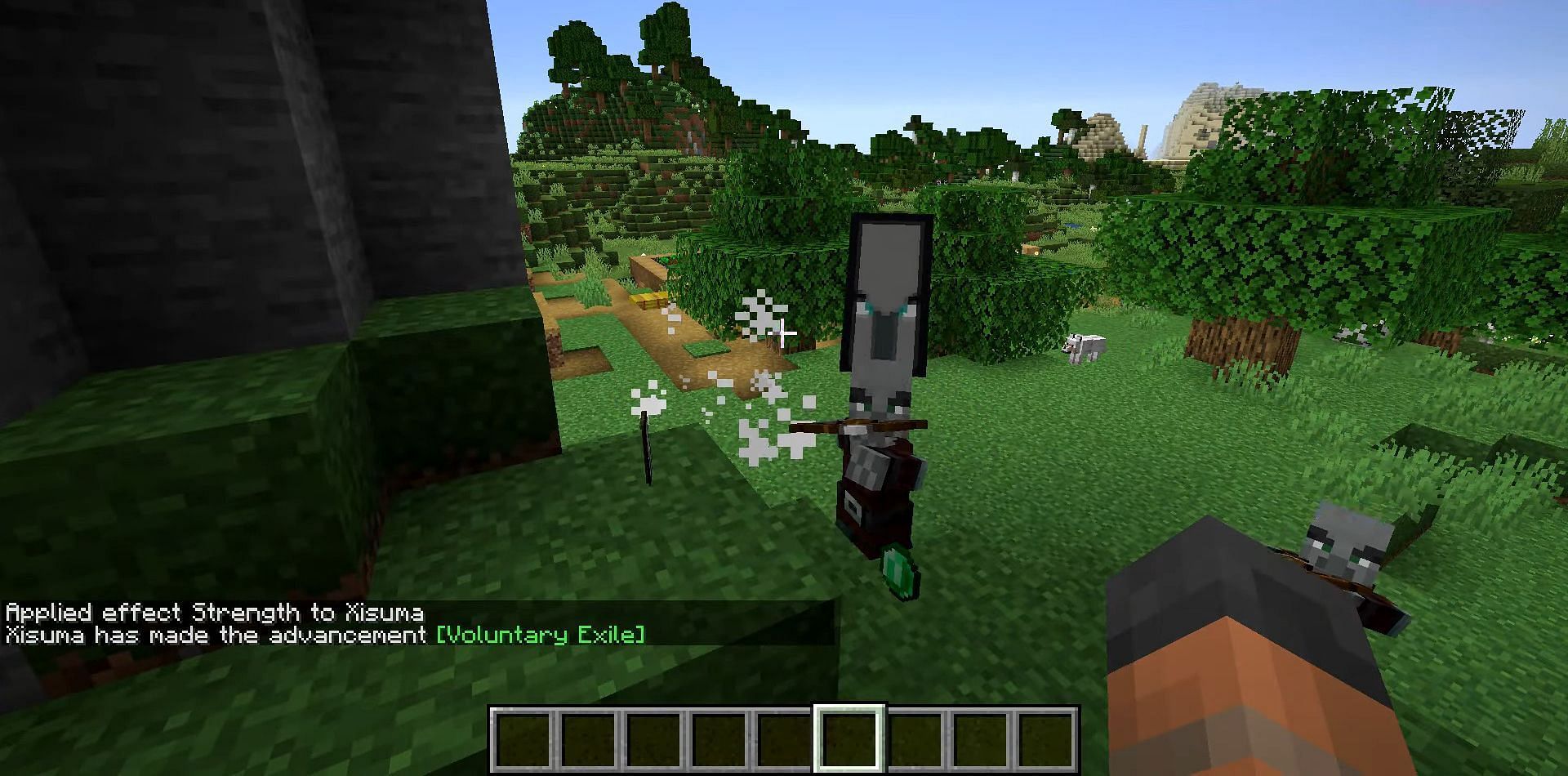 Voluntary Exile comes when the captain is killed (Image via Minecraft)