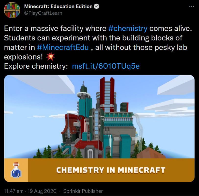 Chemistry is only one exclusive feature afforded by Education Edition (Image via Mojang)