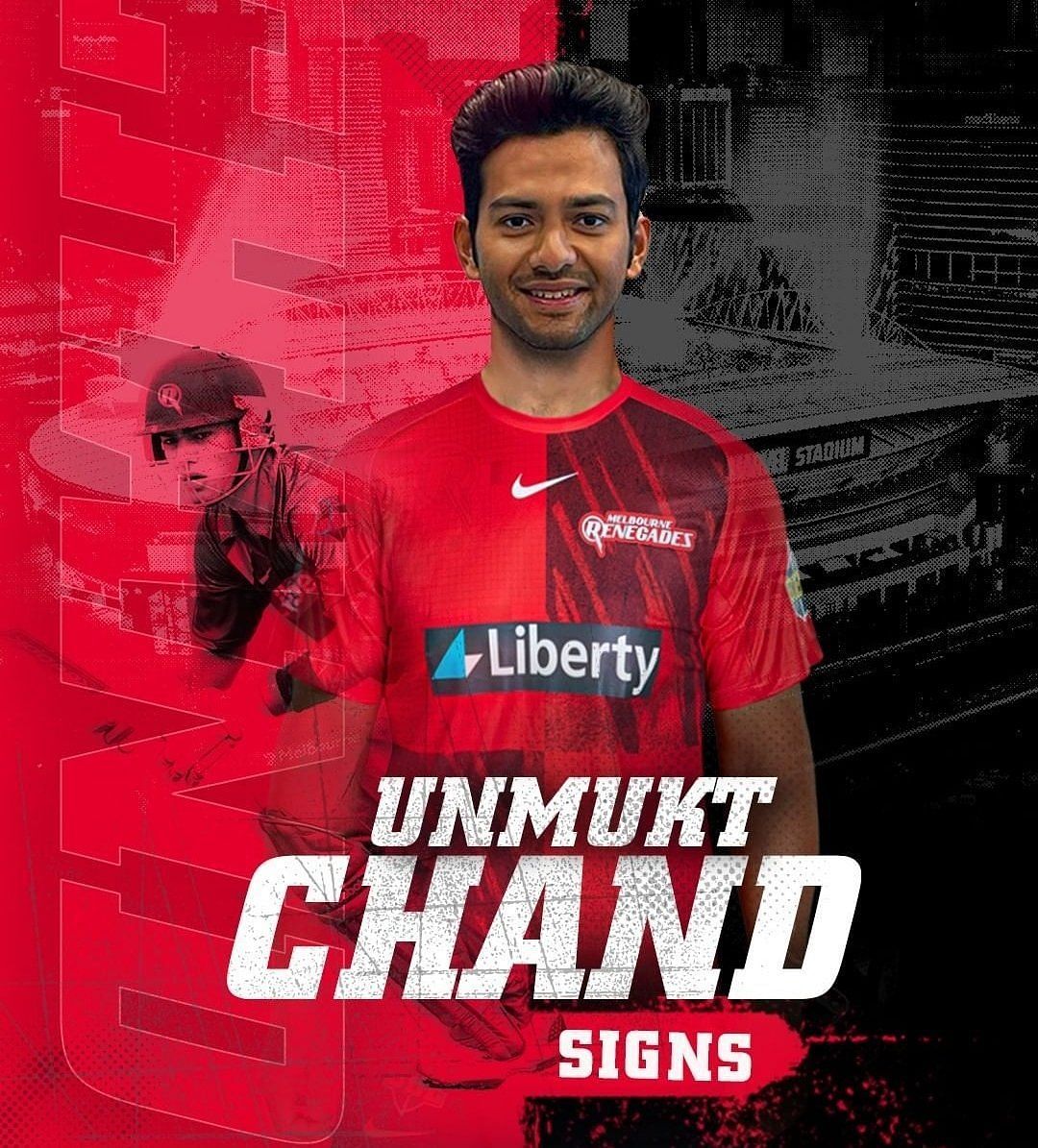 Unmukt Chand will make his BBL debut this year [Image-Twitter]