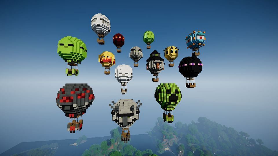 Air balloons in Minecraft (Image via Reddit)