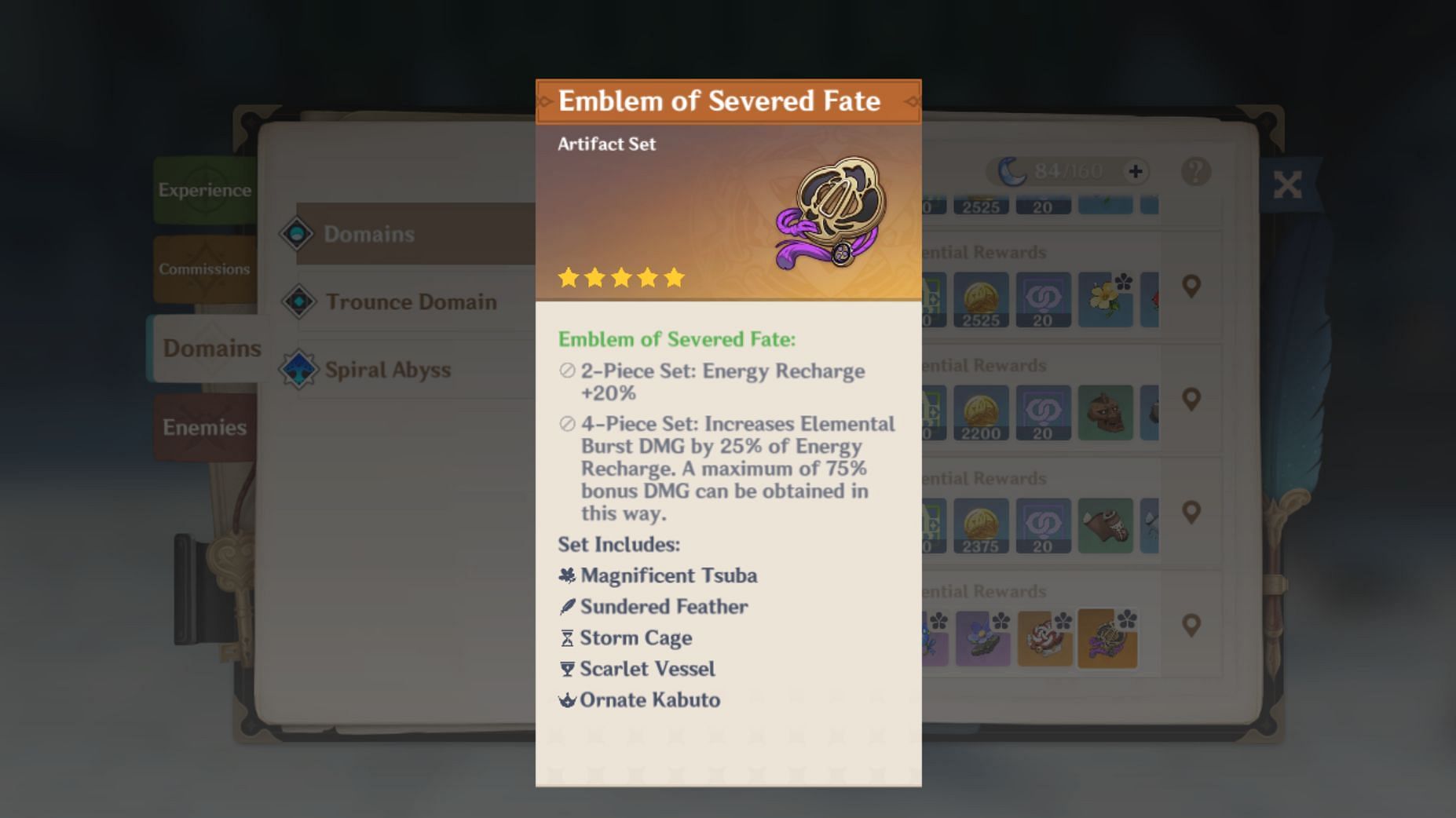 Emblem of Severed Fate artifact set (Image via Genshin Impact)