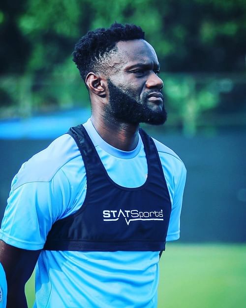 Mourtada Fall during pre-season training for Mumbai City FC