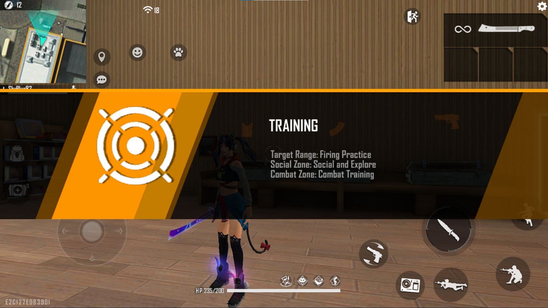 Players can practice in the training mode (Image via Free Fire)