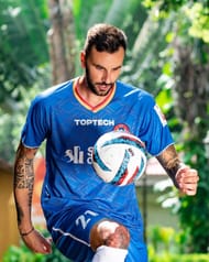 Slovenian midfielder Amir Dervišević wearing SCEB's new third kit. Image Courtesy - SCEB