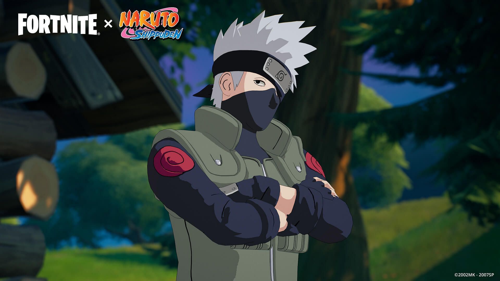Find Kakashi near the Stone Circle around Lazy Lake and Stumpy Ridge for this week&#039;s NPC quest chain (Image via Epic Games)