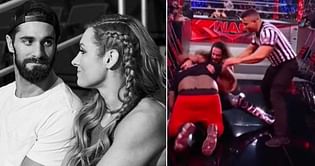 [Photo] Becky Lynch spotted checking on Seth Rollins after fan attack