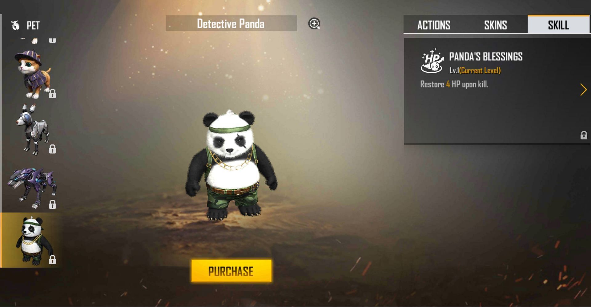 Detective Panda gets 10 HP at the highest level (Image via Free Fire)