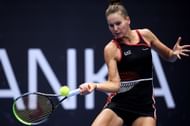 Veronika Kudermetova in action at the J&T Banka Ostrava Open 2021