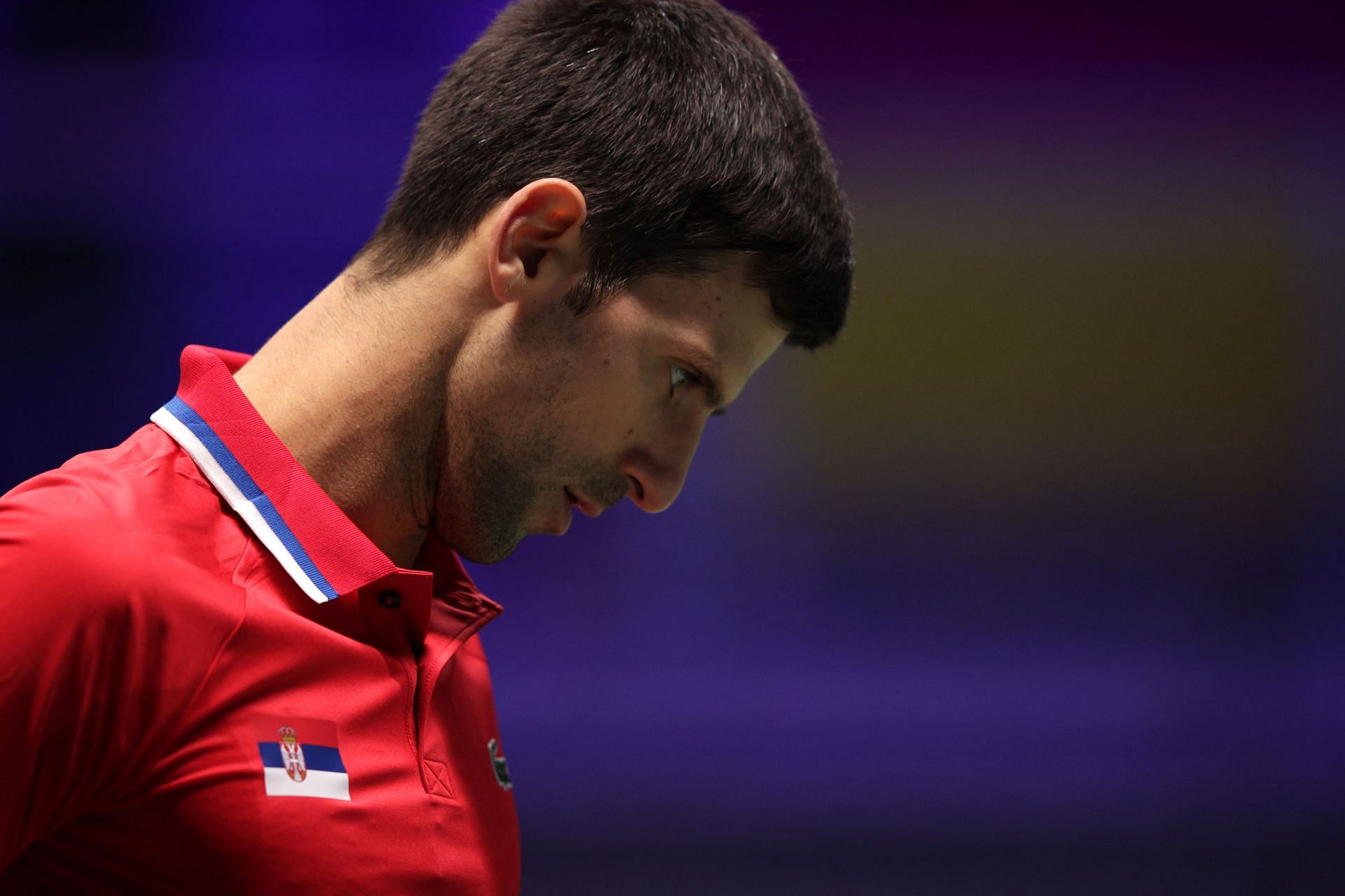 Novak Djokovic at the 2021 Davis Cup.