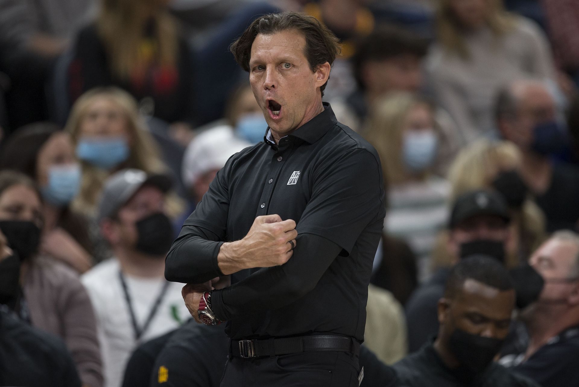 Quin Snyder of the Utah Jazz against the New Orleans Pelicans