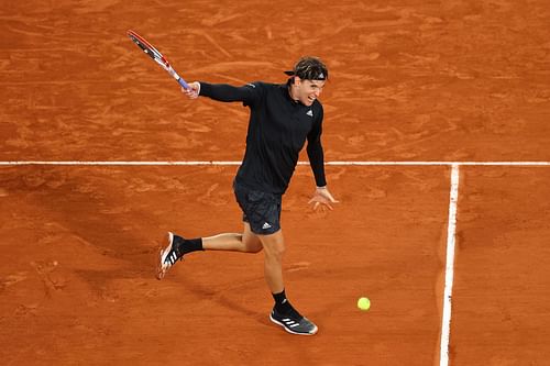 Dominic Thiem striking a backhand