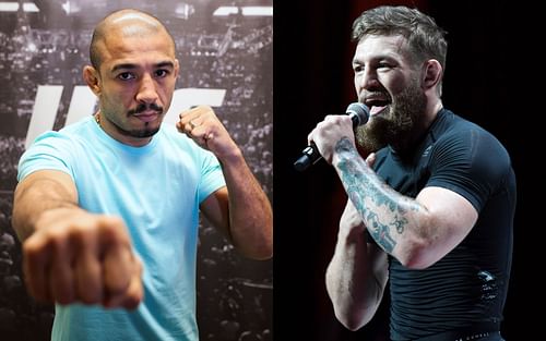 Former UFC rivals Jose Aldo (left) and Conor McGregor (right)