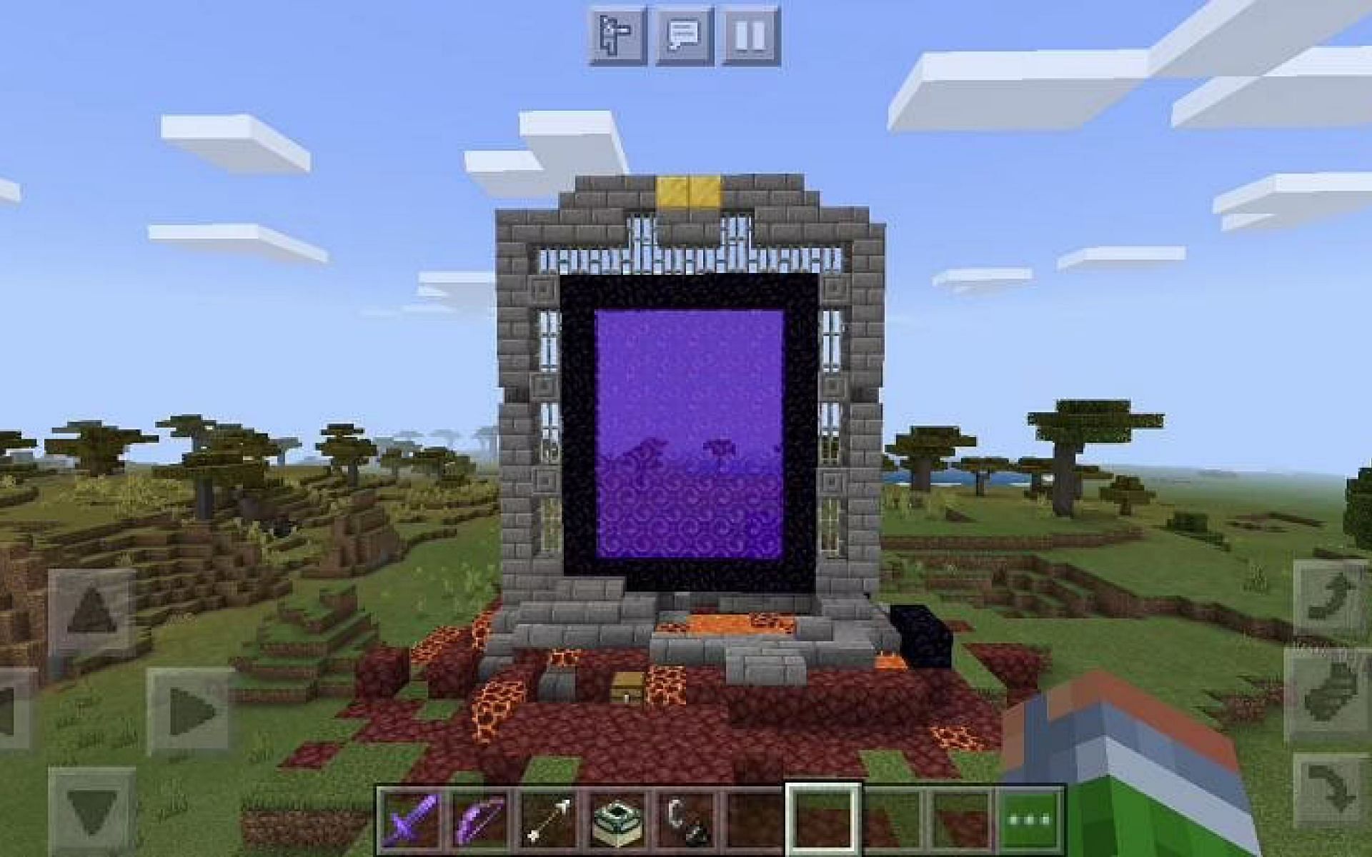 An image of a Nether portal in Minecraft (Image via u/omgcopoop on Reddit)