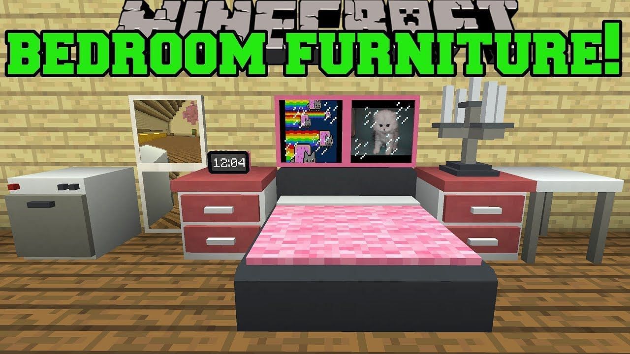 A bed with pink carpets as bedsheets (Image via PopularMMOs on YouTube)