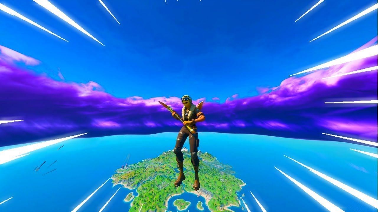 Fortnite Chapter 2 Season 8 allows players to fly across the map (Image via DBooms)