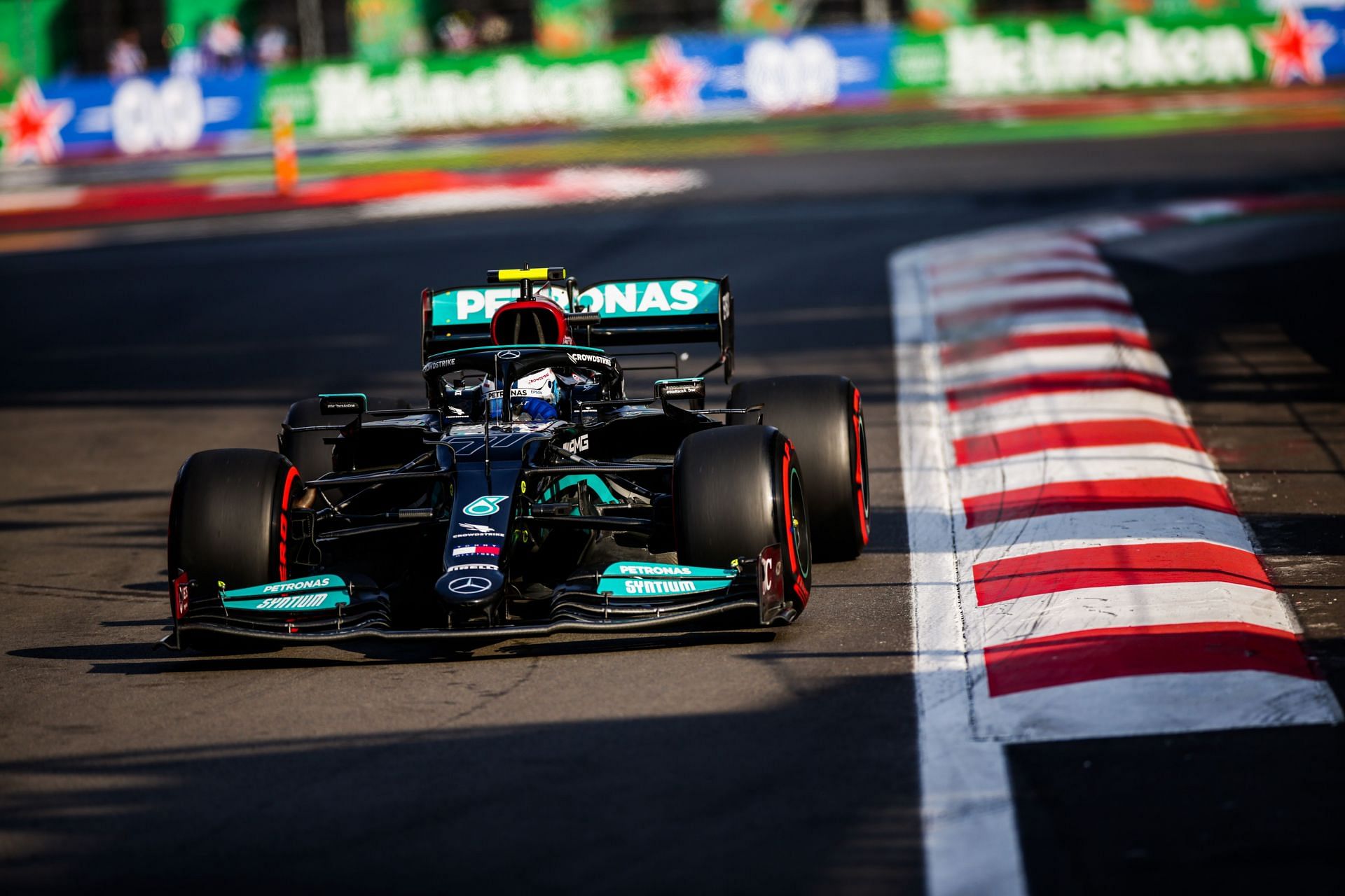 Valtteri Bottas led Friday&#039;s opening practice session at the Autodromo Hermanos Rodriguez circuit. (Image courtesy Peter Fox/Getty Images)