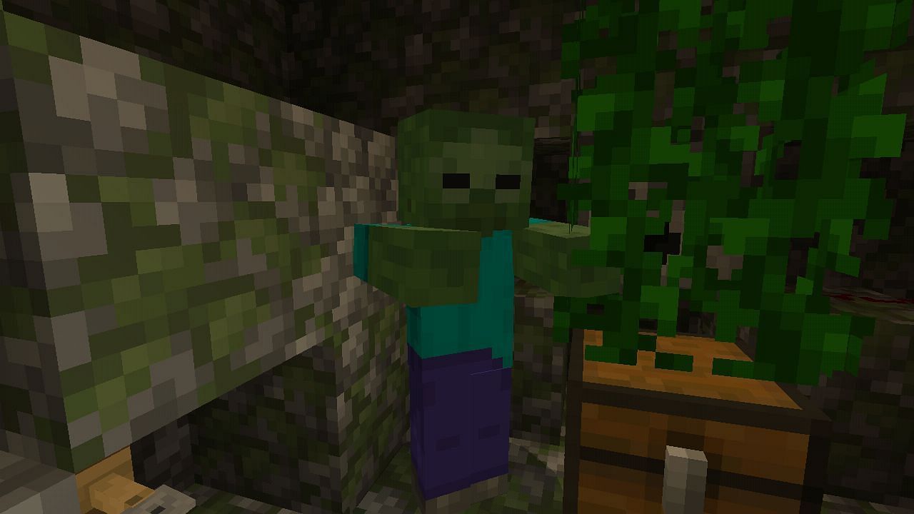 A zombie in jungle temple (Image via Minecraft Wiki)
