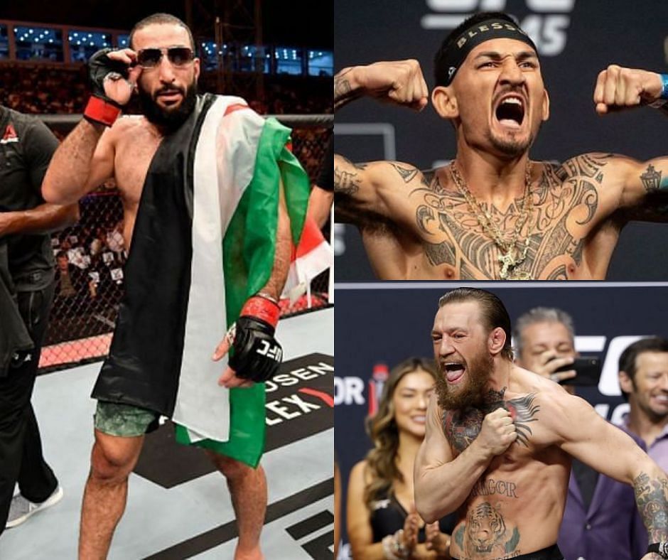 Belal Muhammad (left), Max Holloway (top), and Conor McGregor (bottom)