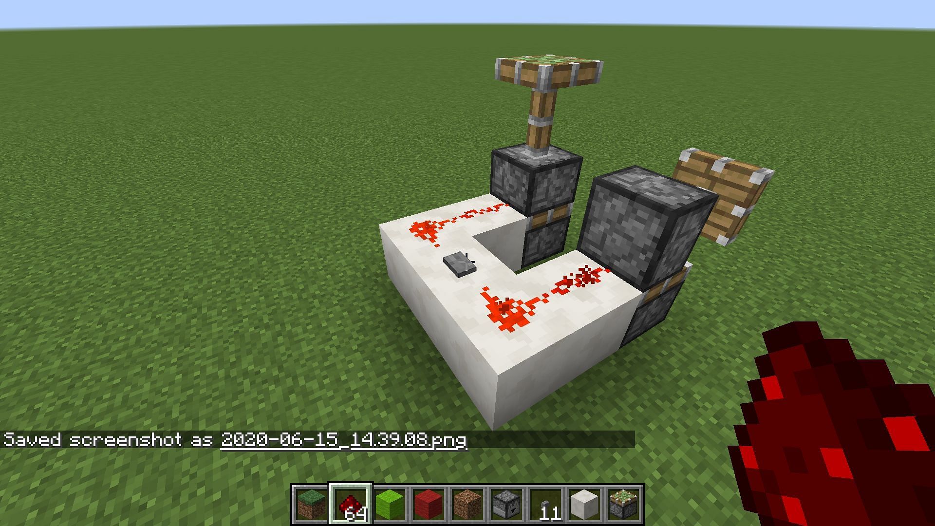 Redstone used to operate pistons (Image via Minecraft)