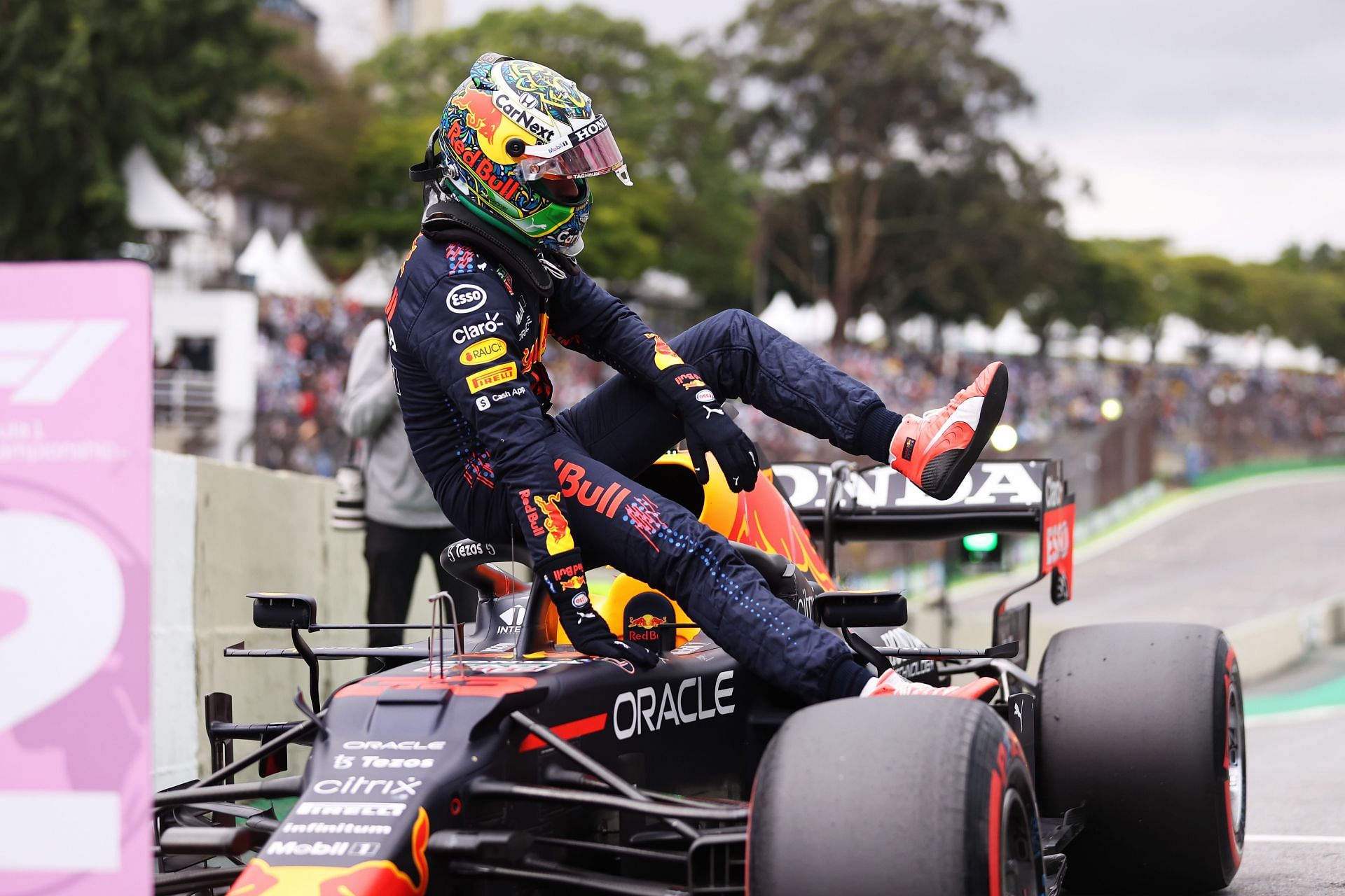 Max Verstappen in parc ferme post-qualifying in Brazil (Photo by Lars Baron/Getty Images)