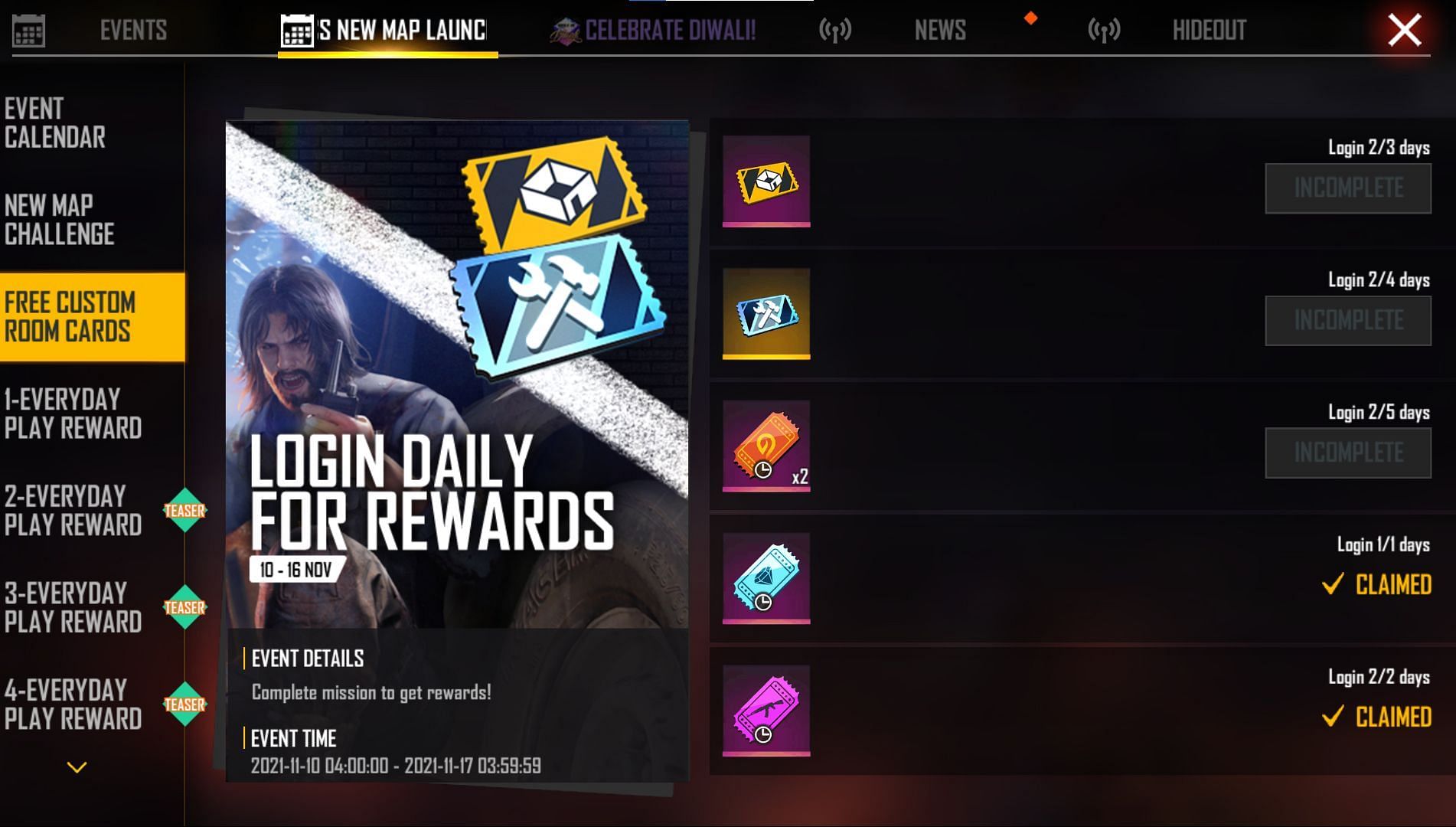 Free Custom Room Cards (Image via Free Fire)