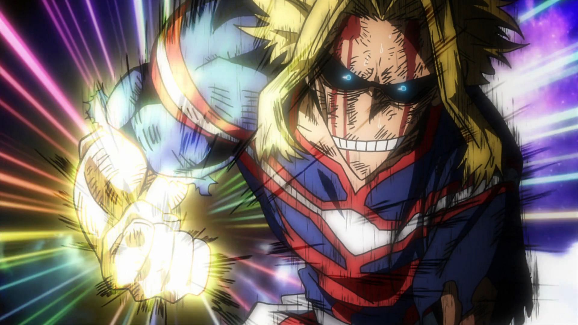 A half-transformed All Might prepares for the final blow against All for One (Image via Bones Studio)