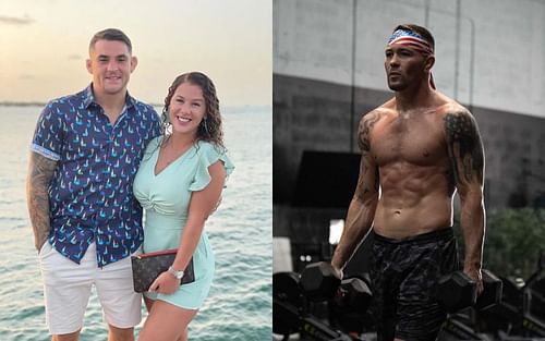 Dustin & Jolie Poirier (left), Michael Chandler (central), Colby Covington (right) [Images Courtesy: @dustinpoirier @colbycovmma on Instagram]