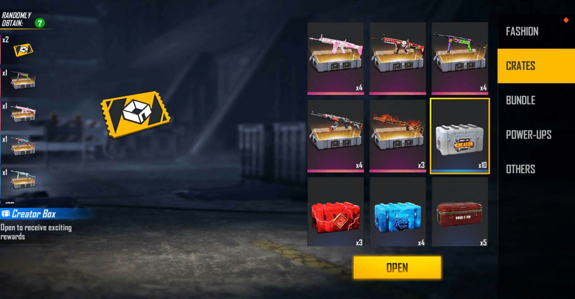 Items present in the Creator Box (Image via Free Fire)