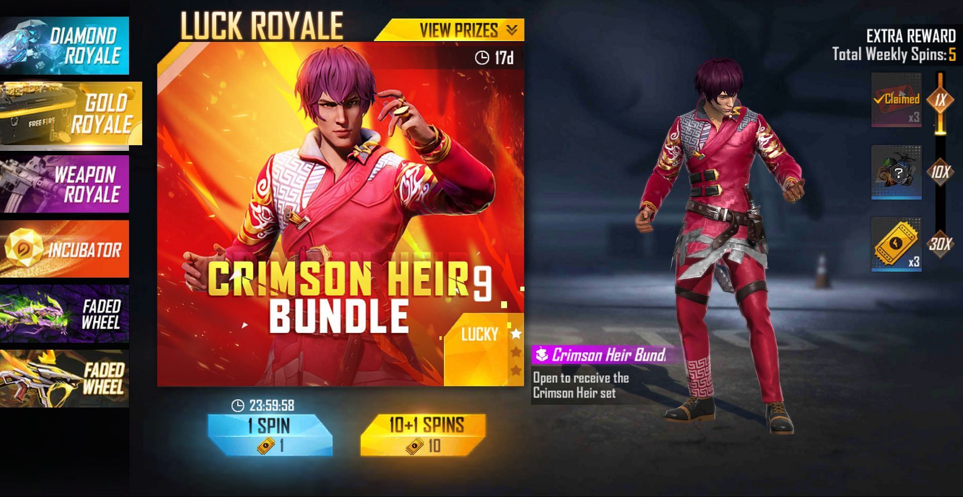 Gold Royale will be ending on 1 December as well (Image via Free Fire)