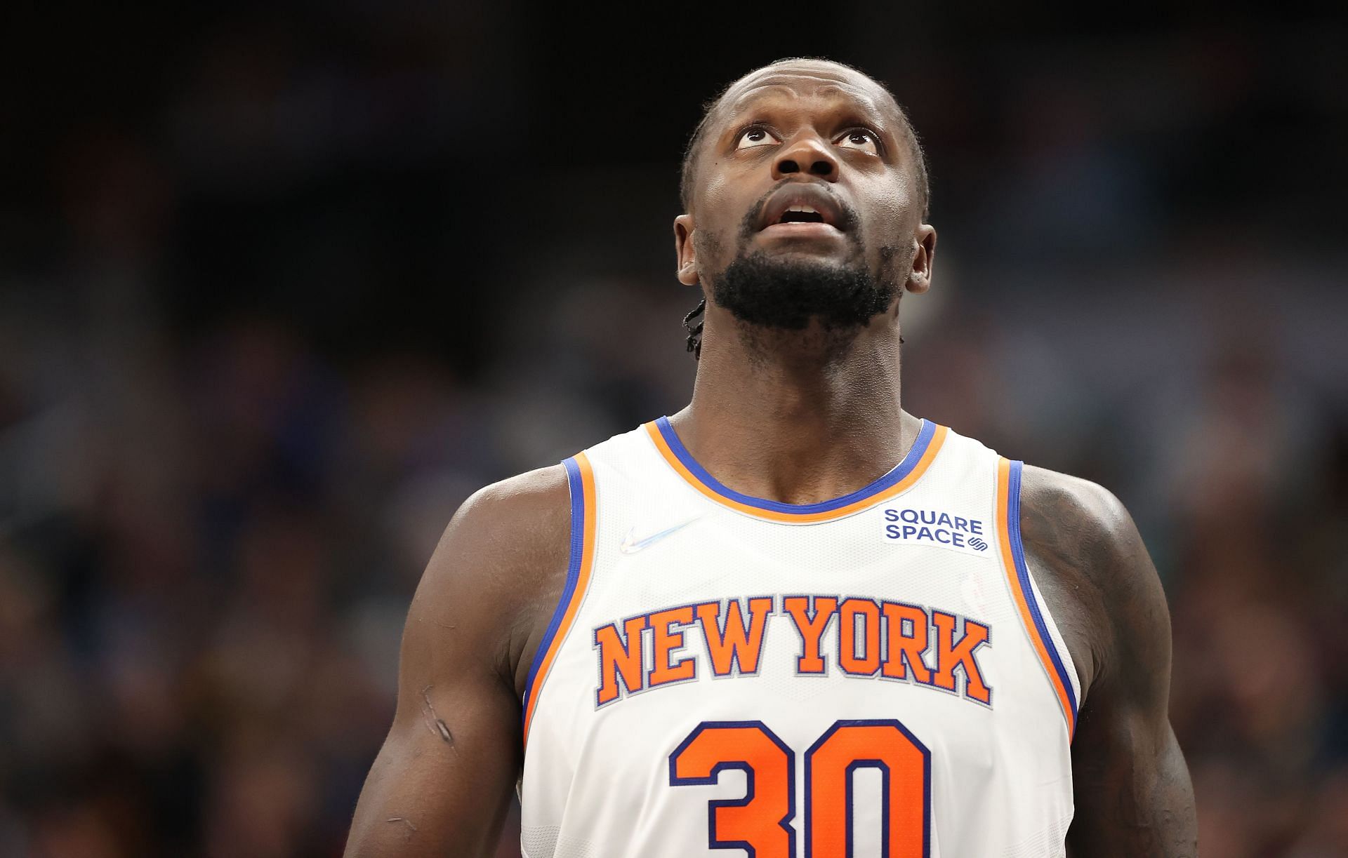 Julius Randle in action during New York Knicks v Indiana Pacers