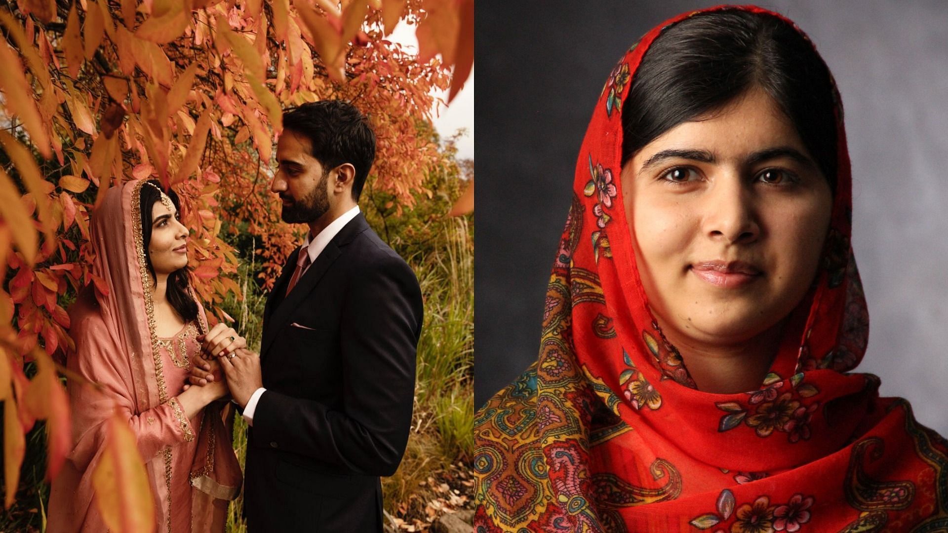 Malala Yousafzai has tied the knot with Asser Malik in Birmingham (Image via Malala/Instagram and Getty Images)