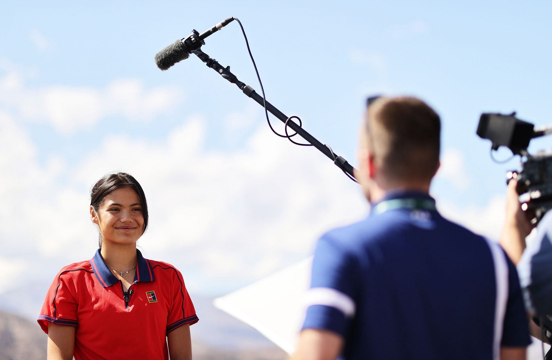 Emma Raducanu at the media day for BNP Paribas Open.