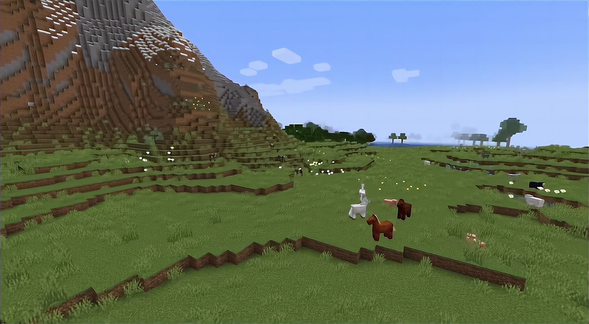 Many animal mobs can be found right off spawn (Image via Minecraft)