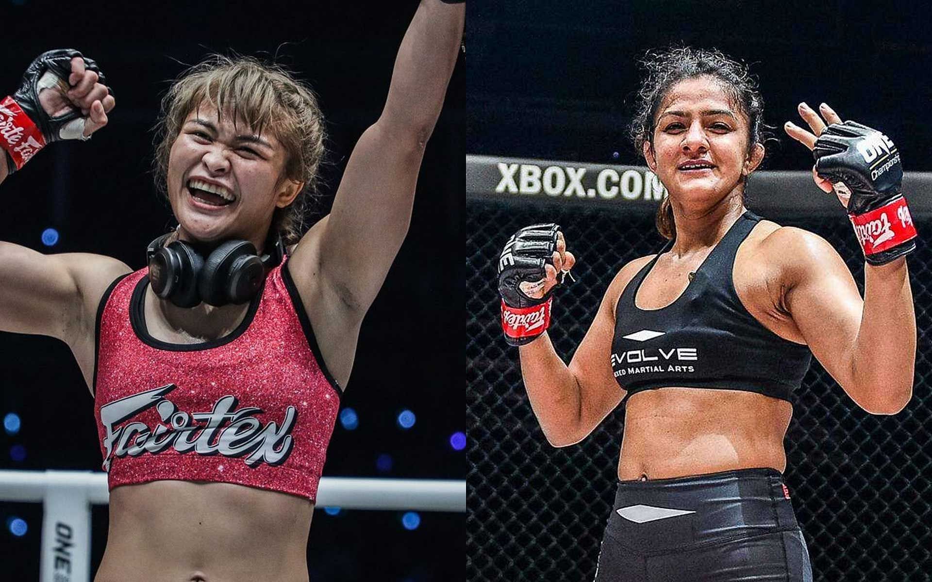 Stamp Fairtex (left), Ritu Phogat (right) will face each other in the ONE Women&#039;s Atomweight World Grand Prix Championship Final on December 3