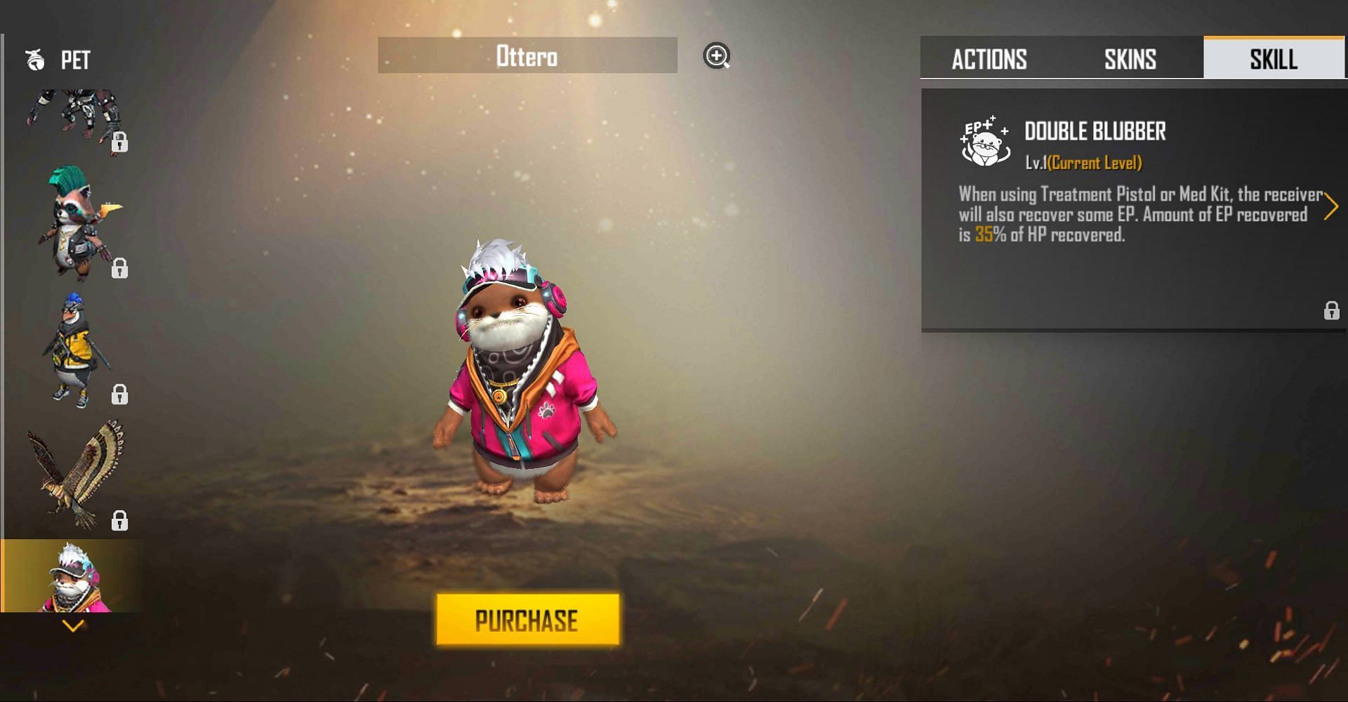 Otterro pet goes well with K and A124 (Image via Free Fire)