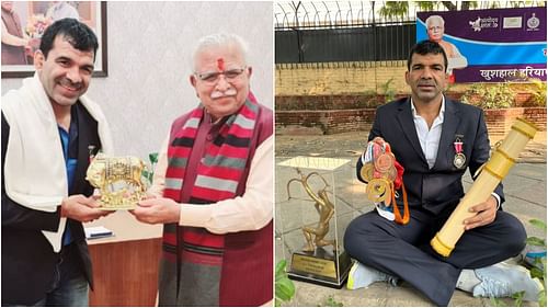 Wrestler Virender Singh met Haryana CM Manohar Lal Khattar (Pic Credit: Virender Singh twitter)