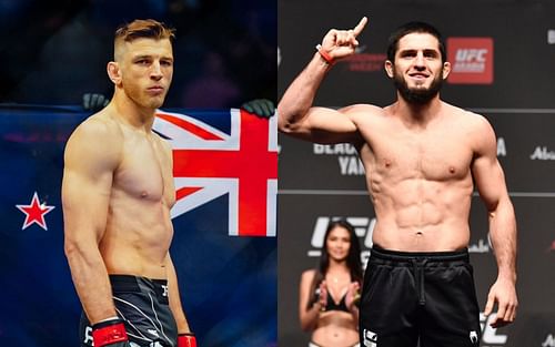 Dan Hooker (left); Islam Makhachev (right)