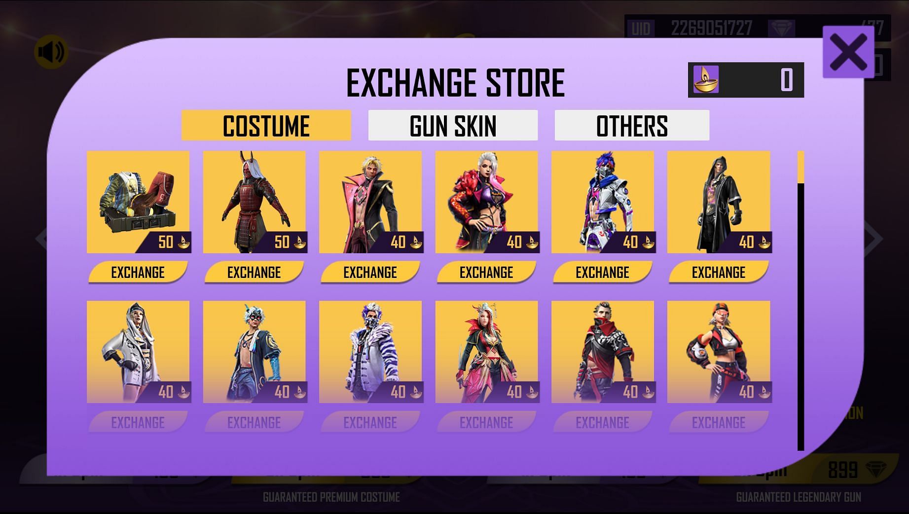 Players can also exchange the tokens for items (Image via Free Fire)