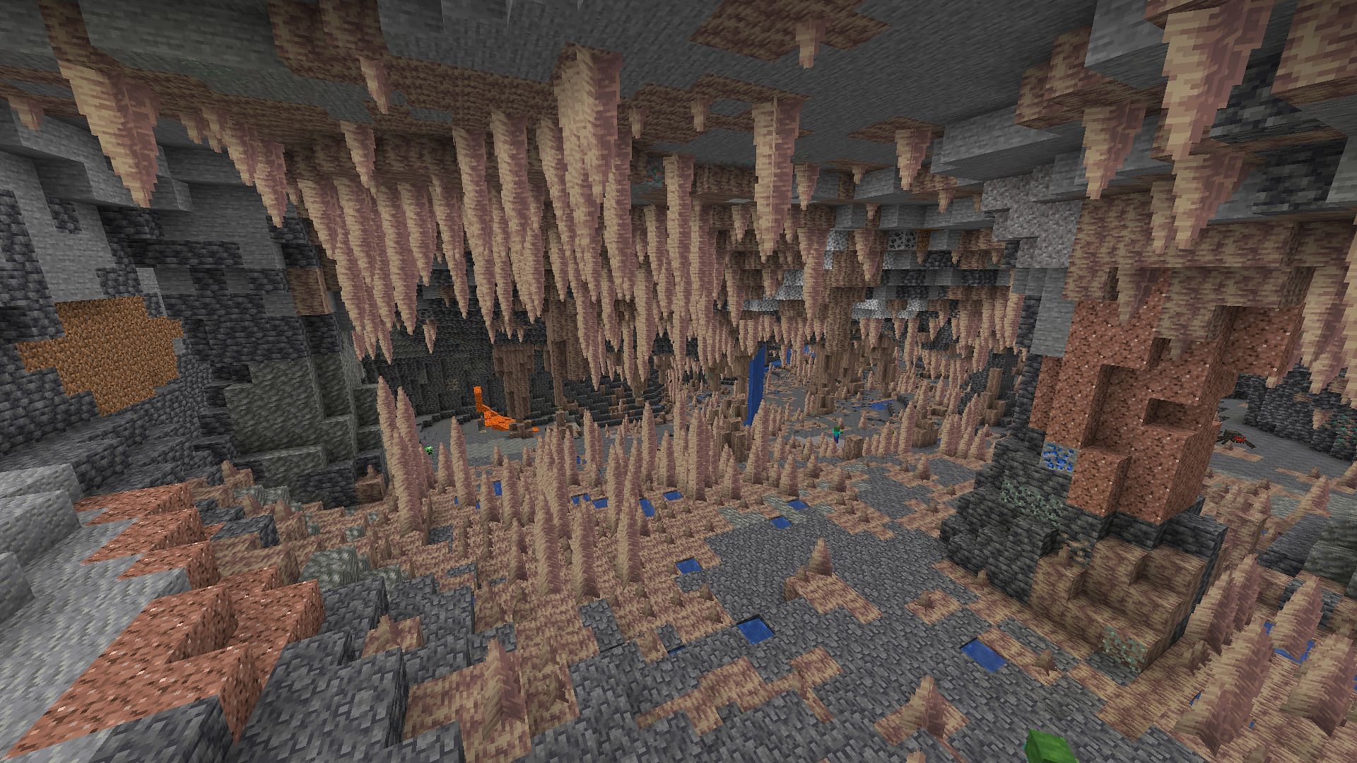A huge dripstone cave biome in Minecraft 1.18 (Image via Minecraft)