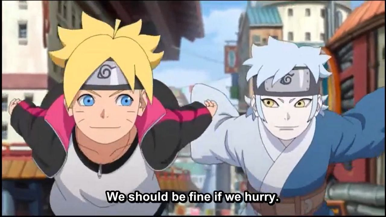 Boruto and Mitsuki hurry to reach the chunin exams (Image via Boruto)