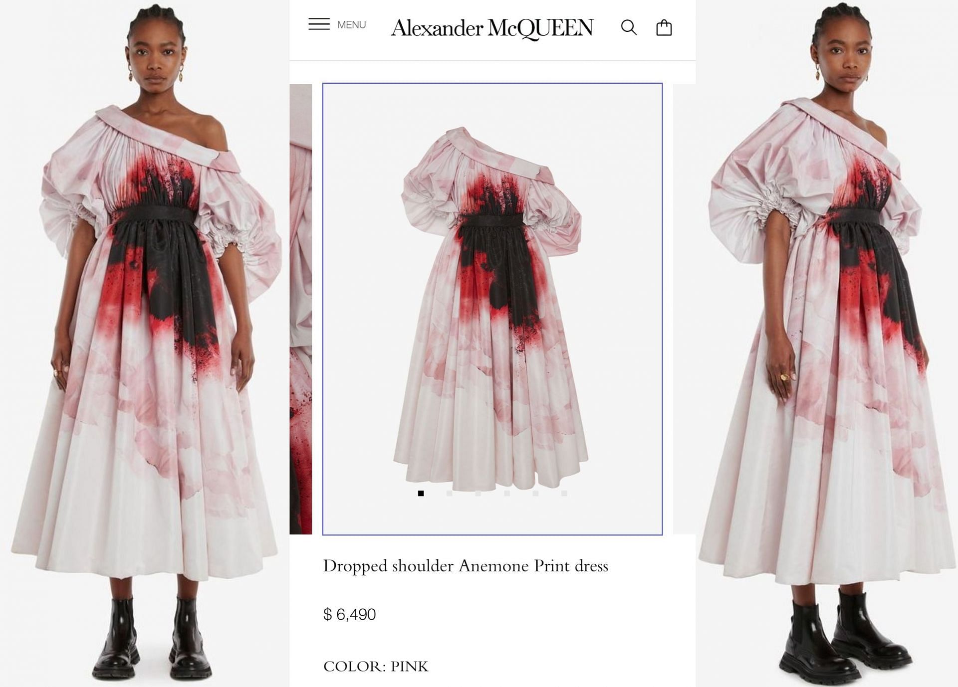 $6490 Anemone dress from Alexander McQueen&#039;s fashion house (Image via Alexander McQueen)