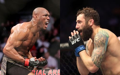 UFC welterweight stars Kamaru Usman (left) and Michael Chiesa (right)