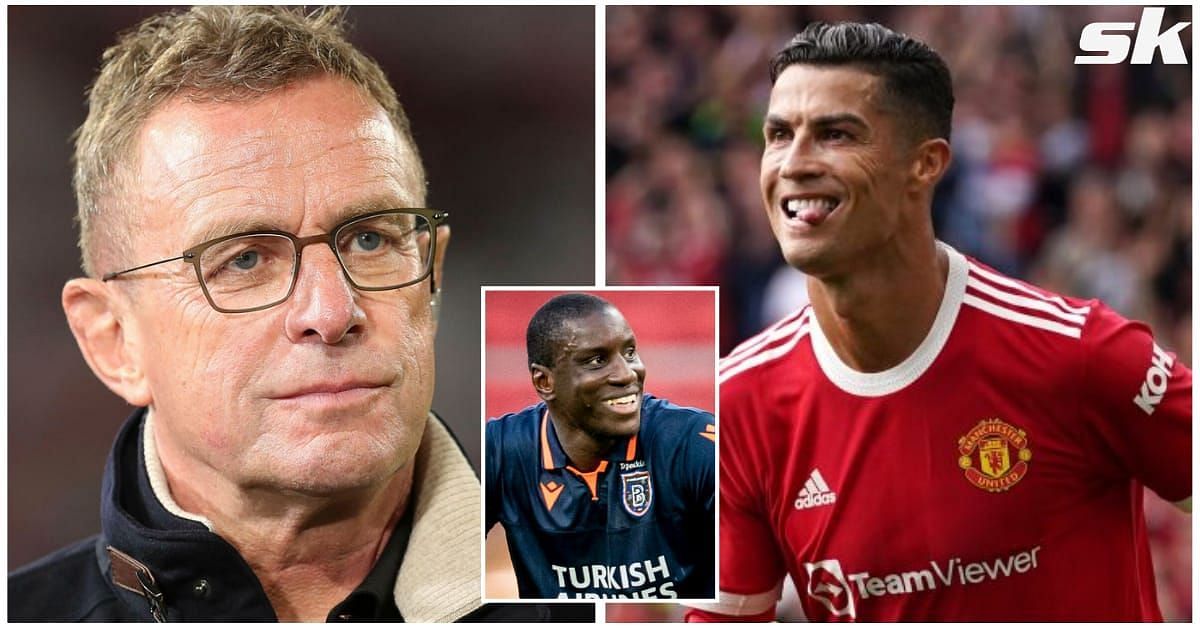 Demba Ba (inset) has spoken about Ralf Rangnick (L) and Cristiano Ronaldo&#039;s potential partnership at Manchester United.