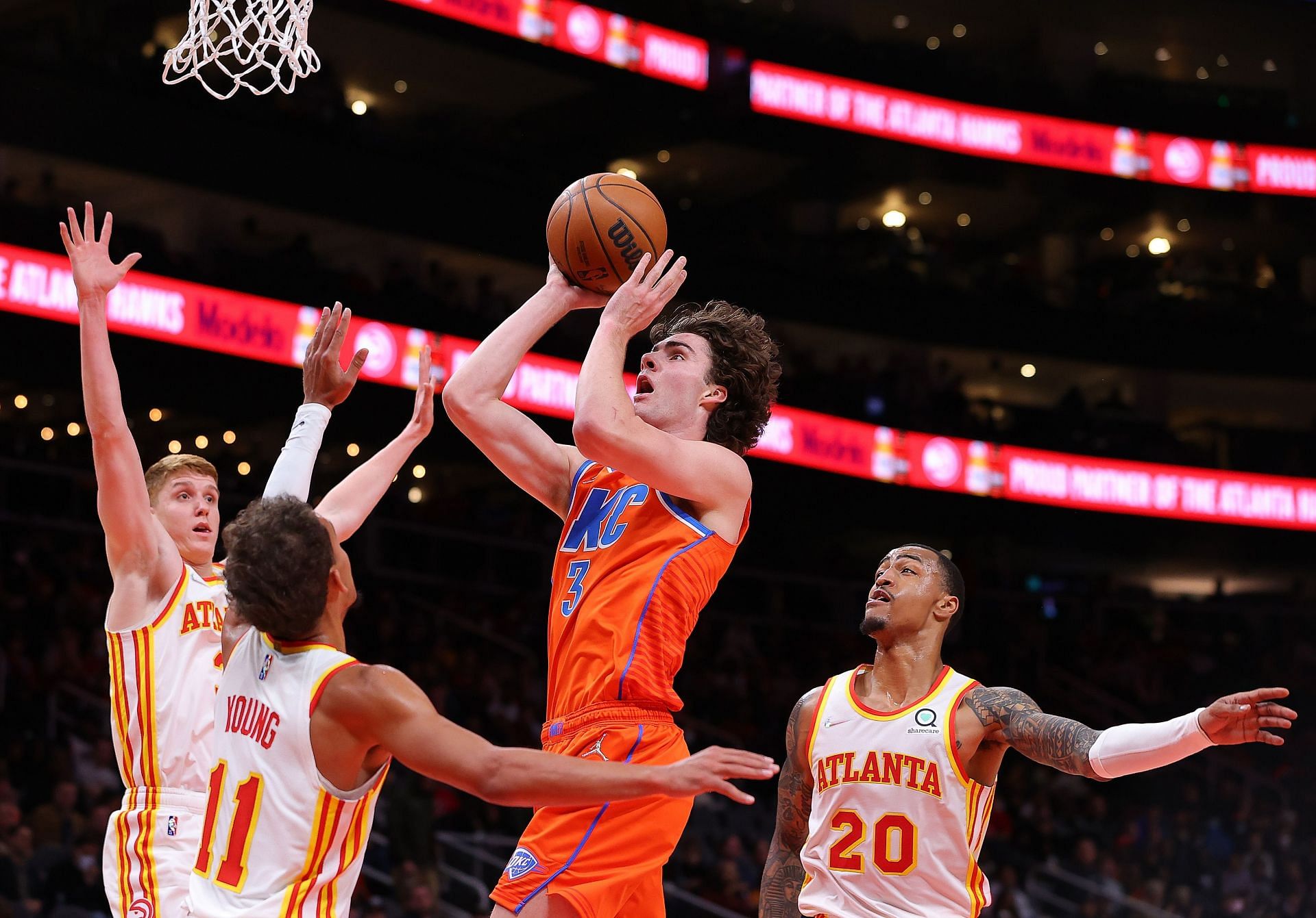 Josh Giddey attempts to score a layup