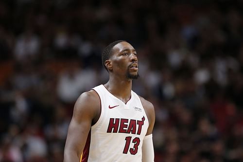 Bam Adebayo of the Miami Heat in NBA action