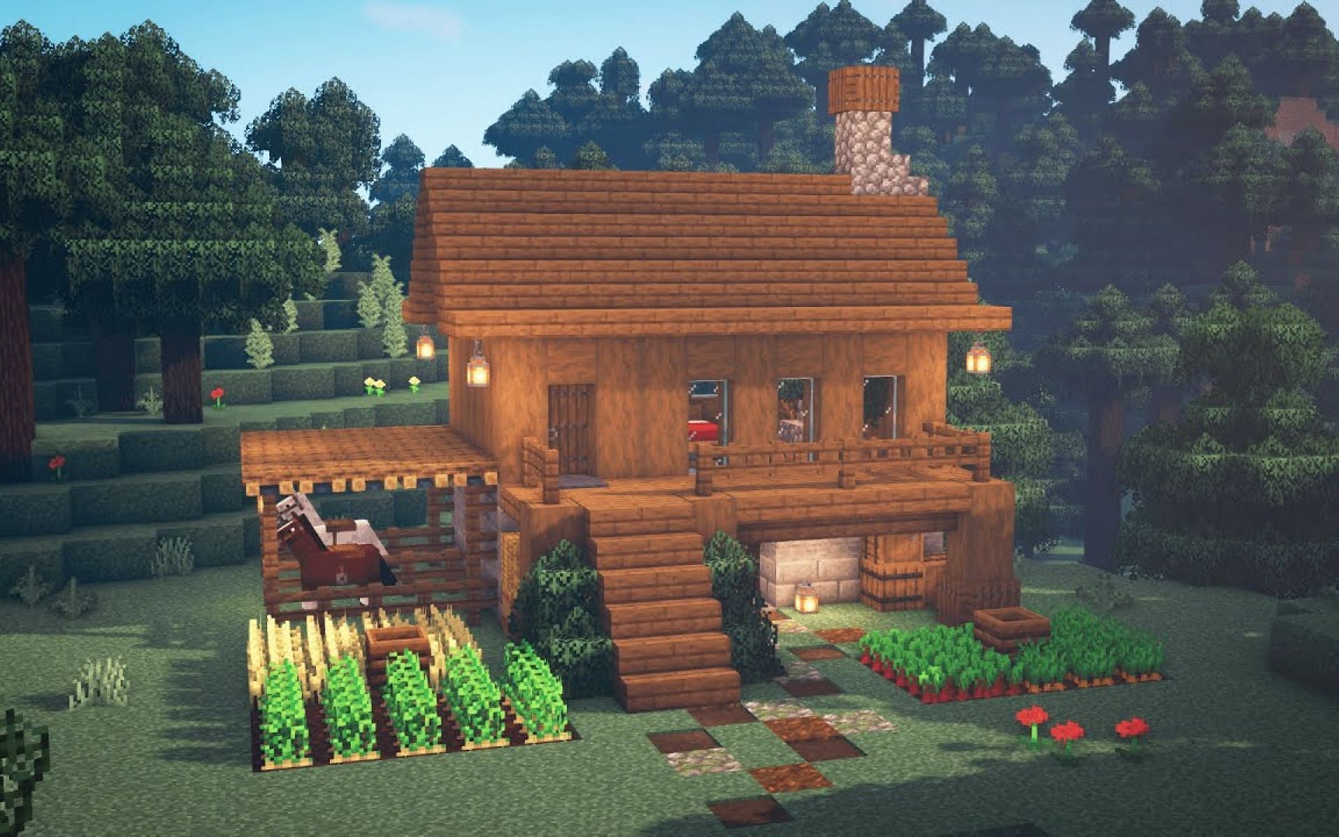 Building a starter house is an important step in many Minecraft games. Image via Zaypixel.