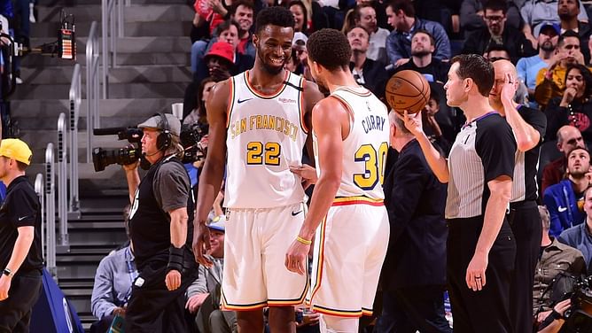 "I let him dunk on me before the game and I yell KAT's name" - Stephen Curry reveals he continues to poke fun at Andrew Wiggins for his poster dunk on Karl-Anthony Towns