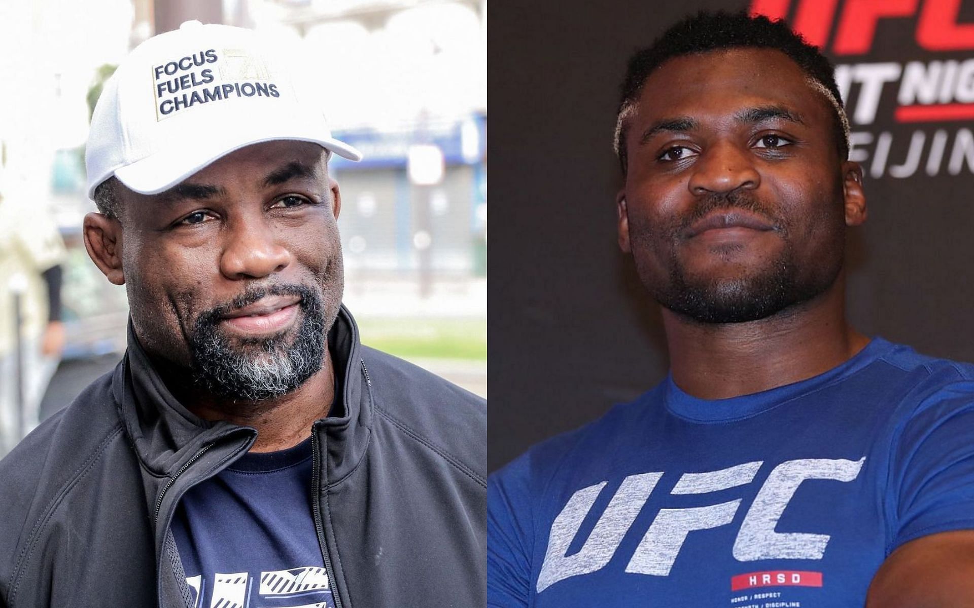Fernand Lopez (left) and Francis Ngannou (right) [Left photo via @lopez_fernand on IG]