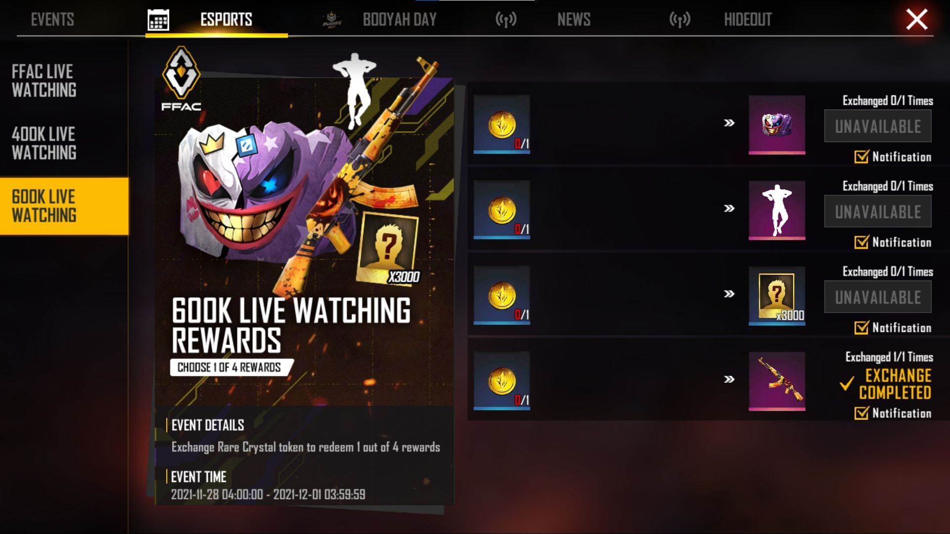 Rewards can be claimed by the players (Image via Free Fire)